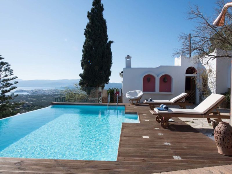 Stylish villa with guest house on a hillside plot | Agios Nikolaos | Crete